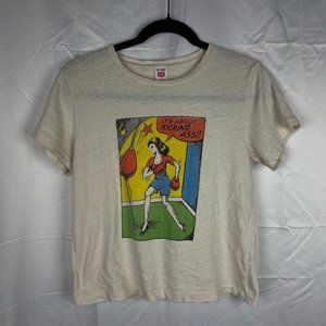 RE/DONE Hanes "It's About Kicking Ass" Crop Top Tee